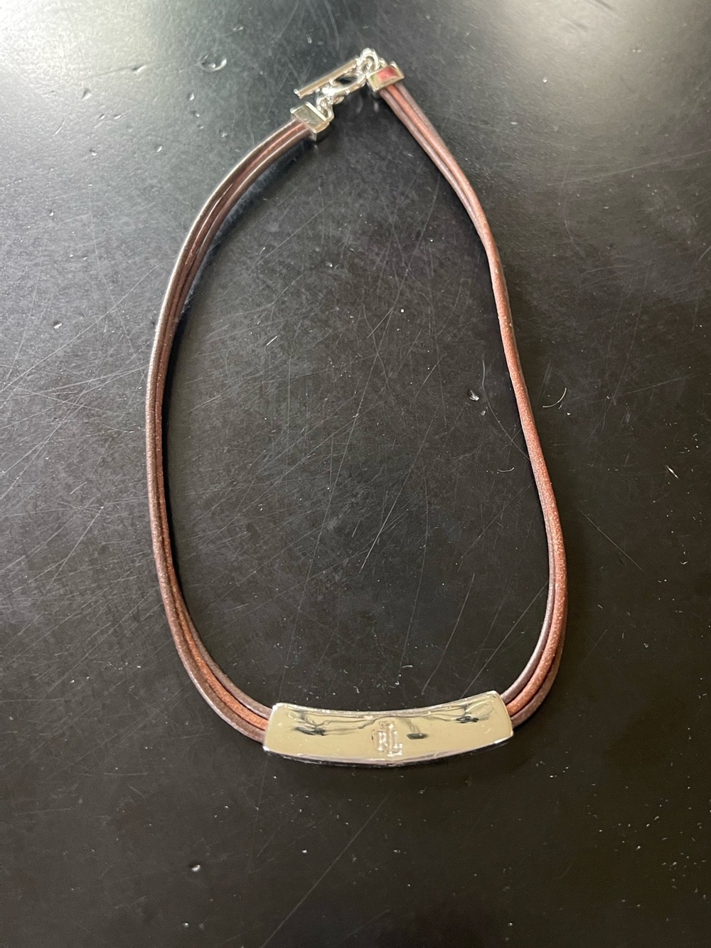Ralph Lauren Brown Leather Necklace